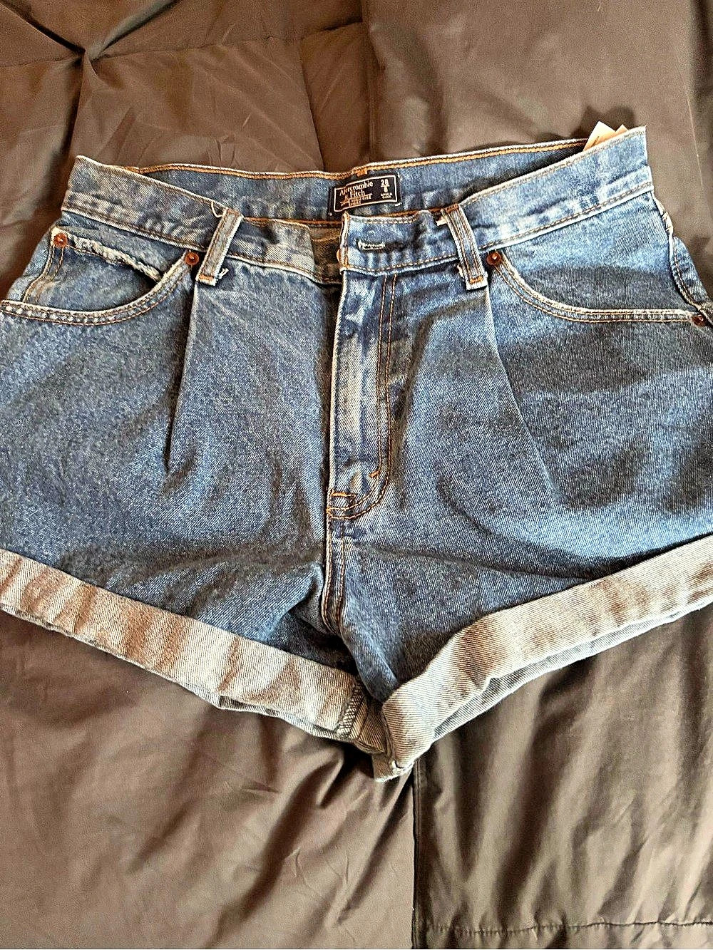 Abercrombie & Fitch Annie High Rise Short Denim Jean Shorts Waist 28